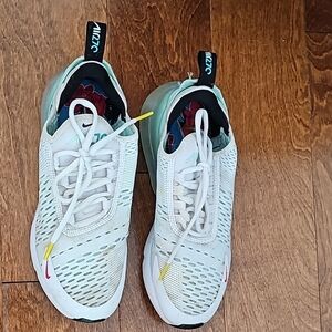 Women's White and Green Sneakers